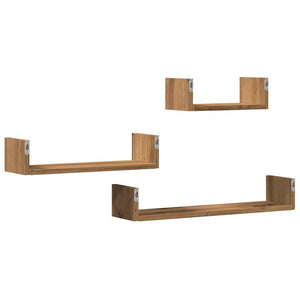 Vägghyllor 3 st artisan ek konstruerat trä