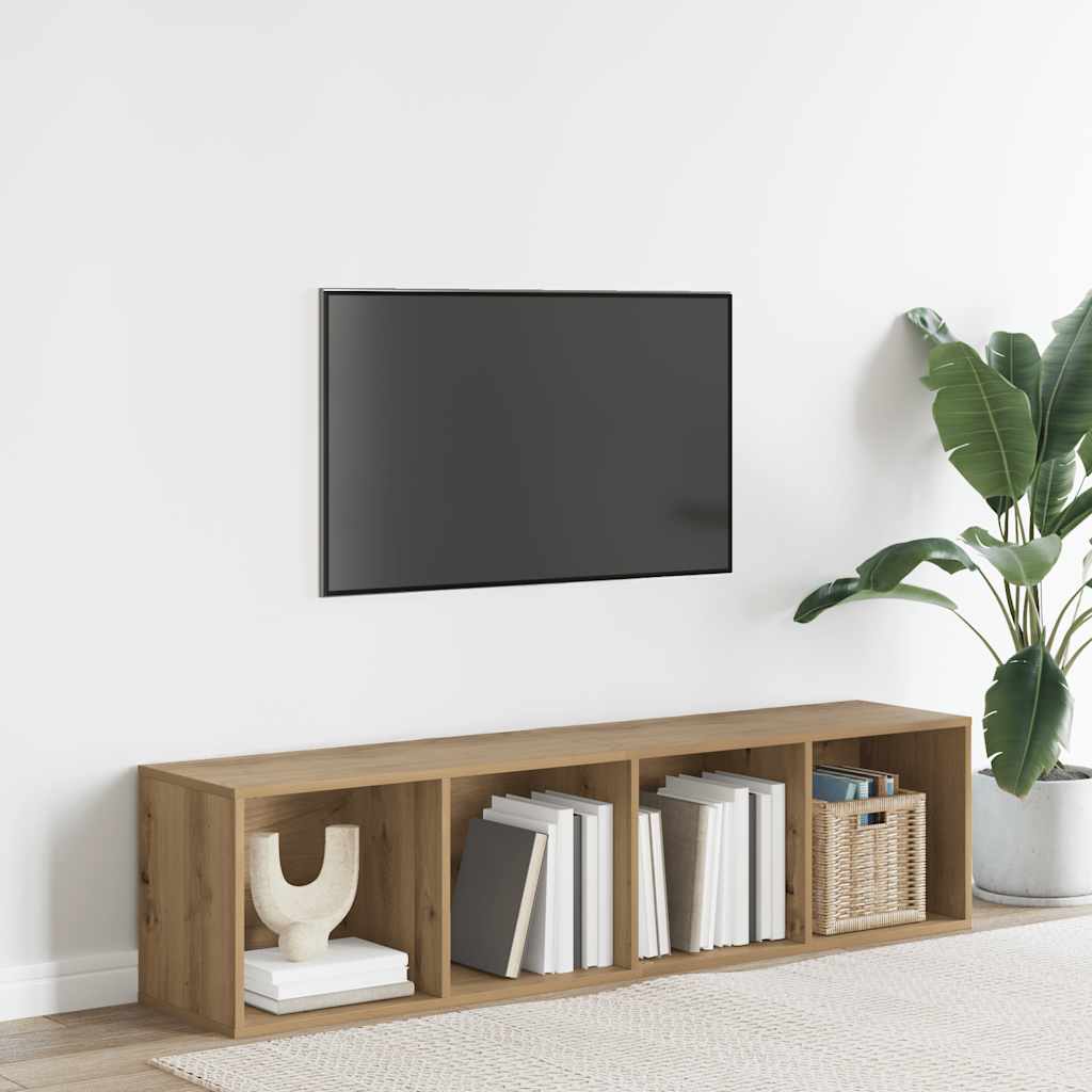 Bokhylla/TV-bänk hantverksmässig ek 36x30x143cm konstruerat trä