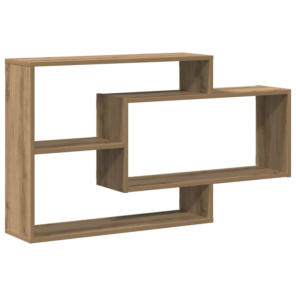Vägghylla hantverksmässig ek 104x20x58,5 cm konstruerat trä