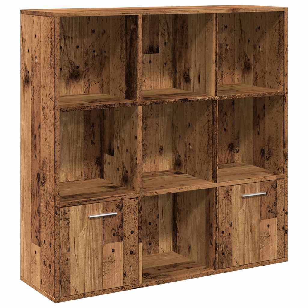 Bokskåp åldrat trä 98x29x97,5 cm konstruerat trä