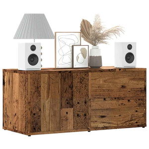 Tv-bänk åldrat trä 80x34x35,5 cm konstruerat trä