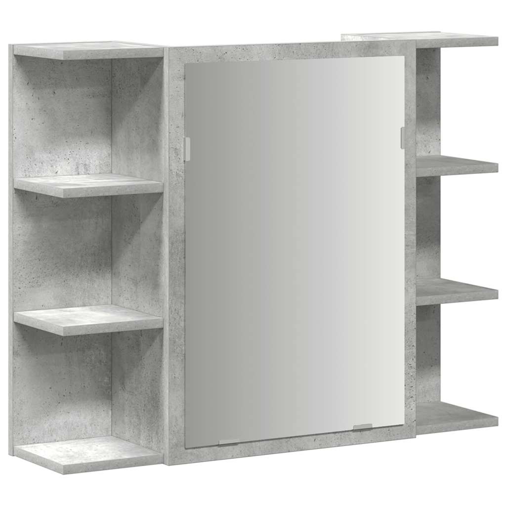 Spegelskåp för badrum betonggrå 80x20,5x64 cm konstruerat trä