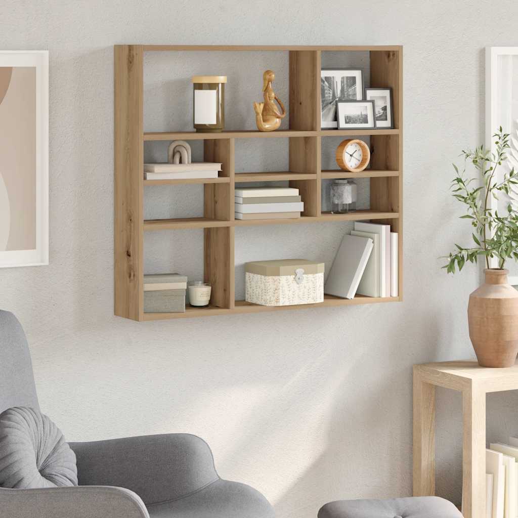 Vägghylla artisan ek 90x16x78 cm konstruerat trä