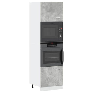Köksskåp för mikrovågsugn “Lyon” betonggrå 60x57x207cm