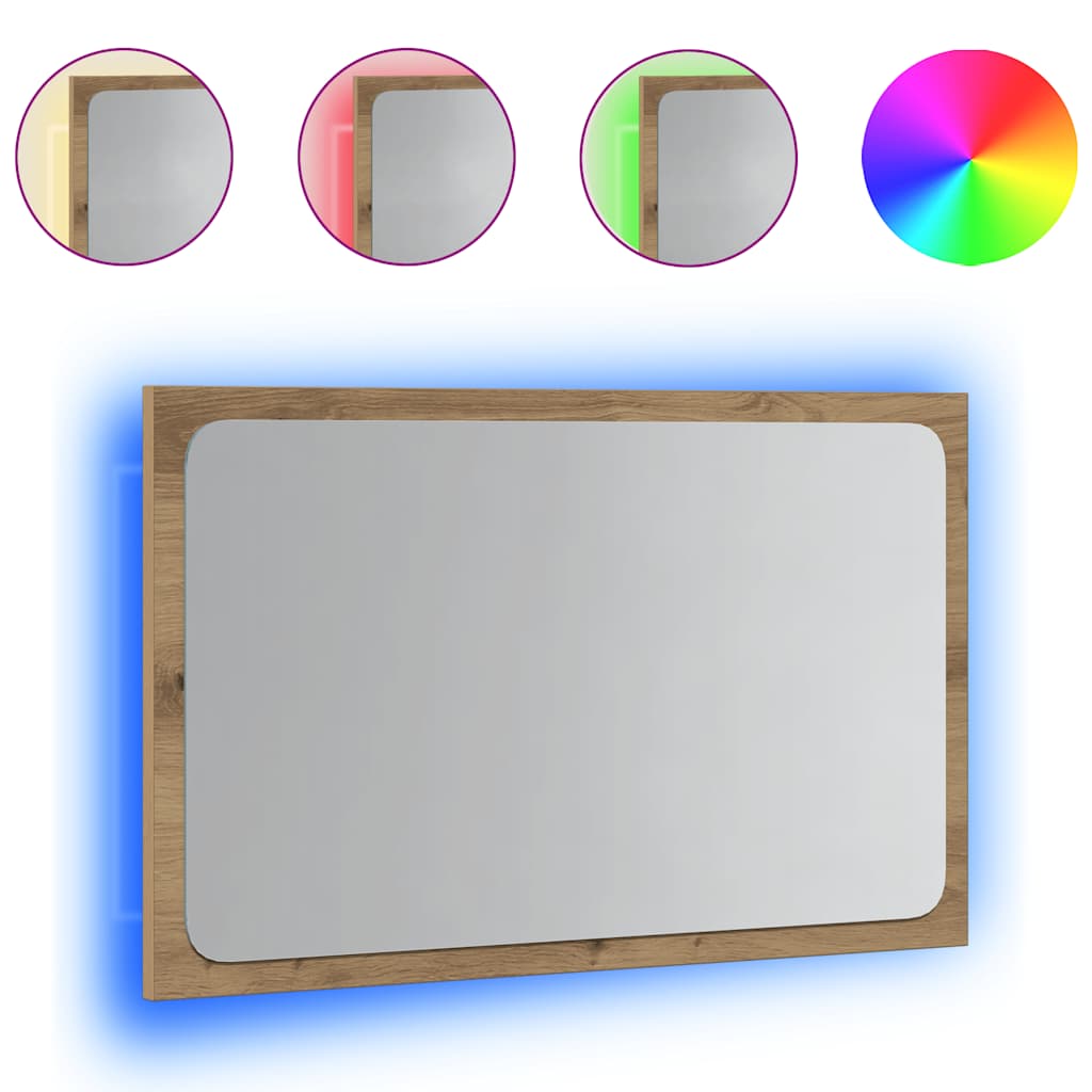 Badrumsspegel med LED artisan ek 60x8,5x38 cm