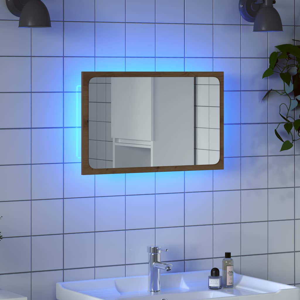 Badrumsspegel med LED artisan ek 60x8,5x38 cm