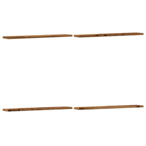 Vägghyllor 4 st åldrat trä 60x20x1,5 cm konstruerat trä