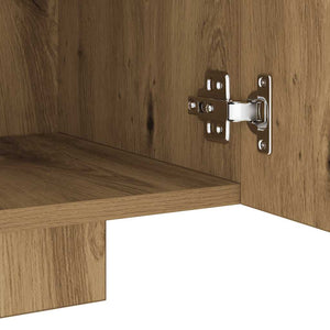 TV-bänk med LED-lampor artisan ek 160x35x40 cm konstruerat trä