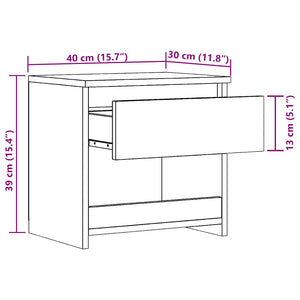 Sängskåp 2 st, hantverksmässig ek 40x30x39 cm konstruerat trä