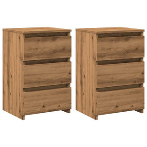 Sängbord 2 st artisan ek 40x35x62,5 cm konstruerat trä
