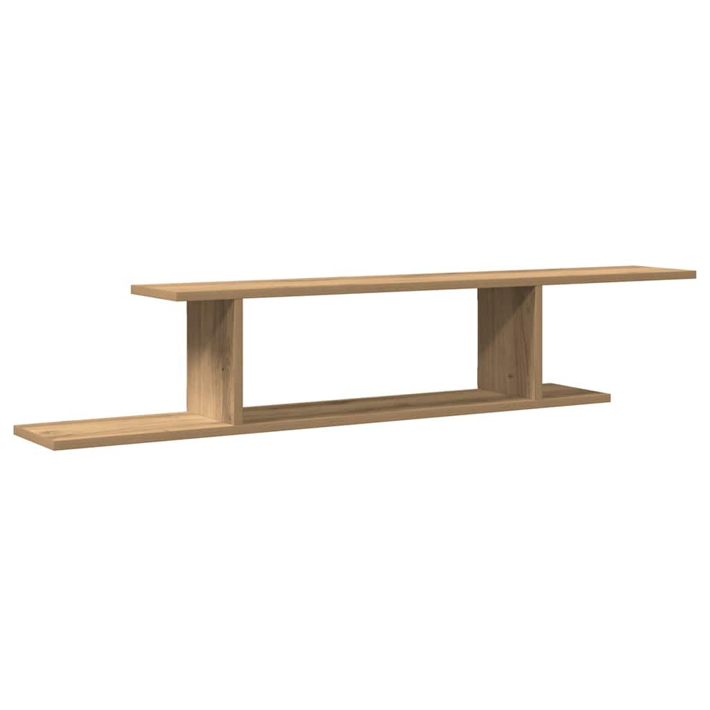 Väggmonterad tv-hylla artisan ek 125x18x23 cm konstruerat trä
