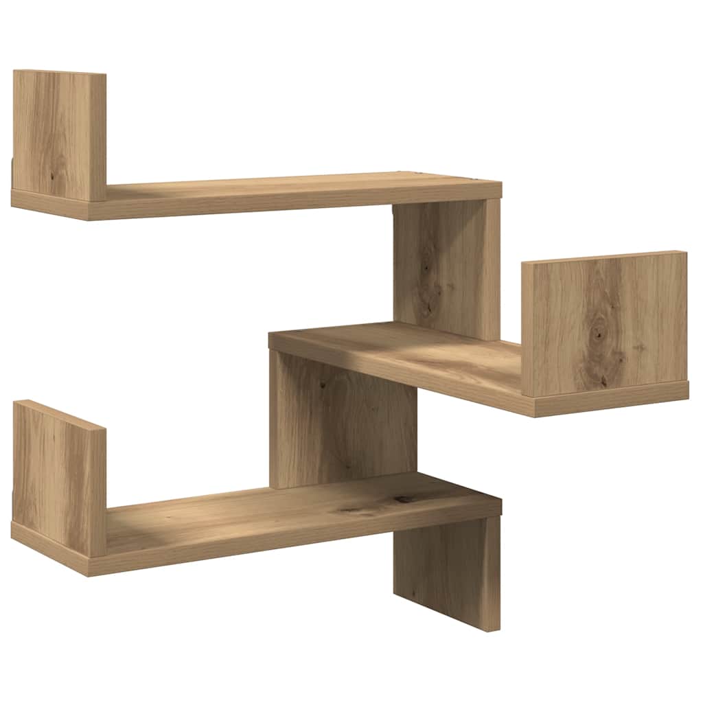 Vägg hylla Hörnfäste, Väggmonterat 2 pcs Artisan-ek