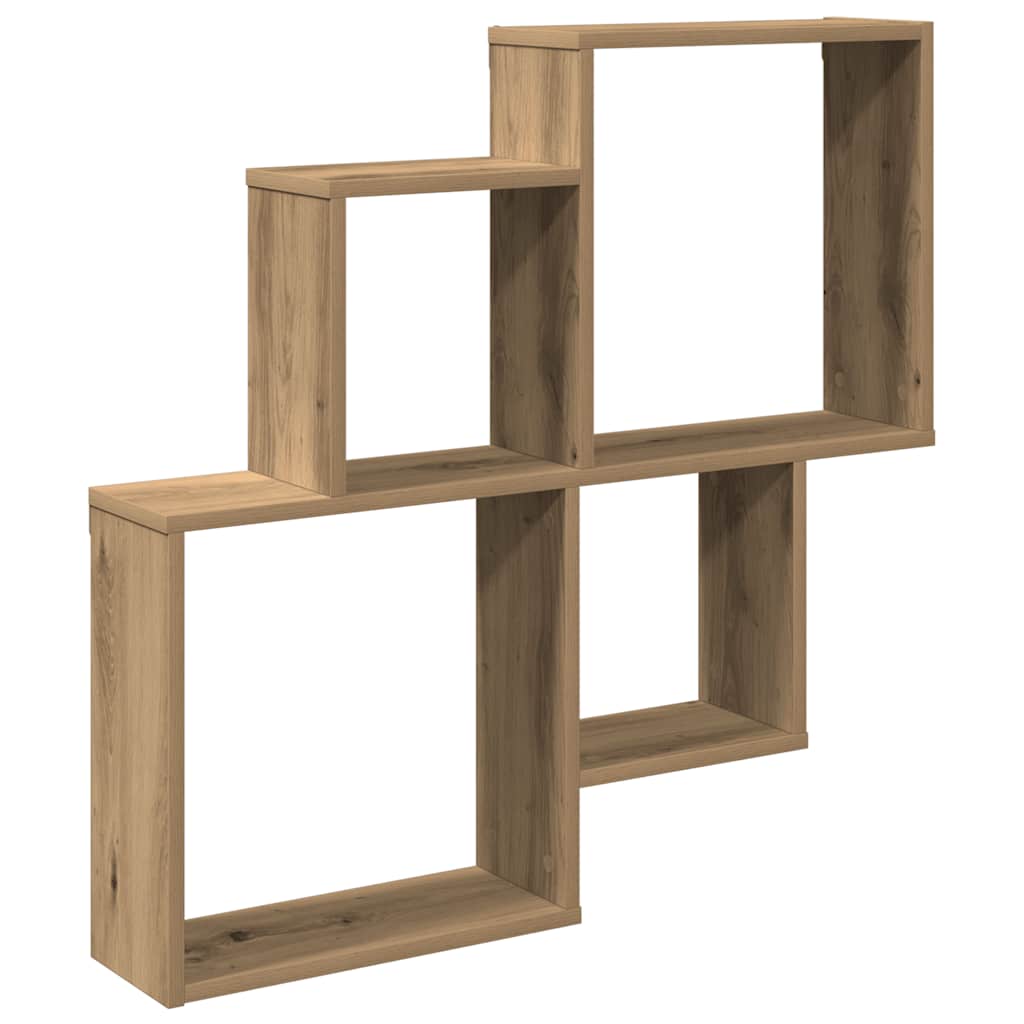 Vägghylla artisan ek 80x15x78,5 cm konstruerat trä