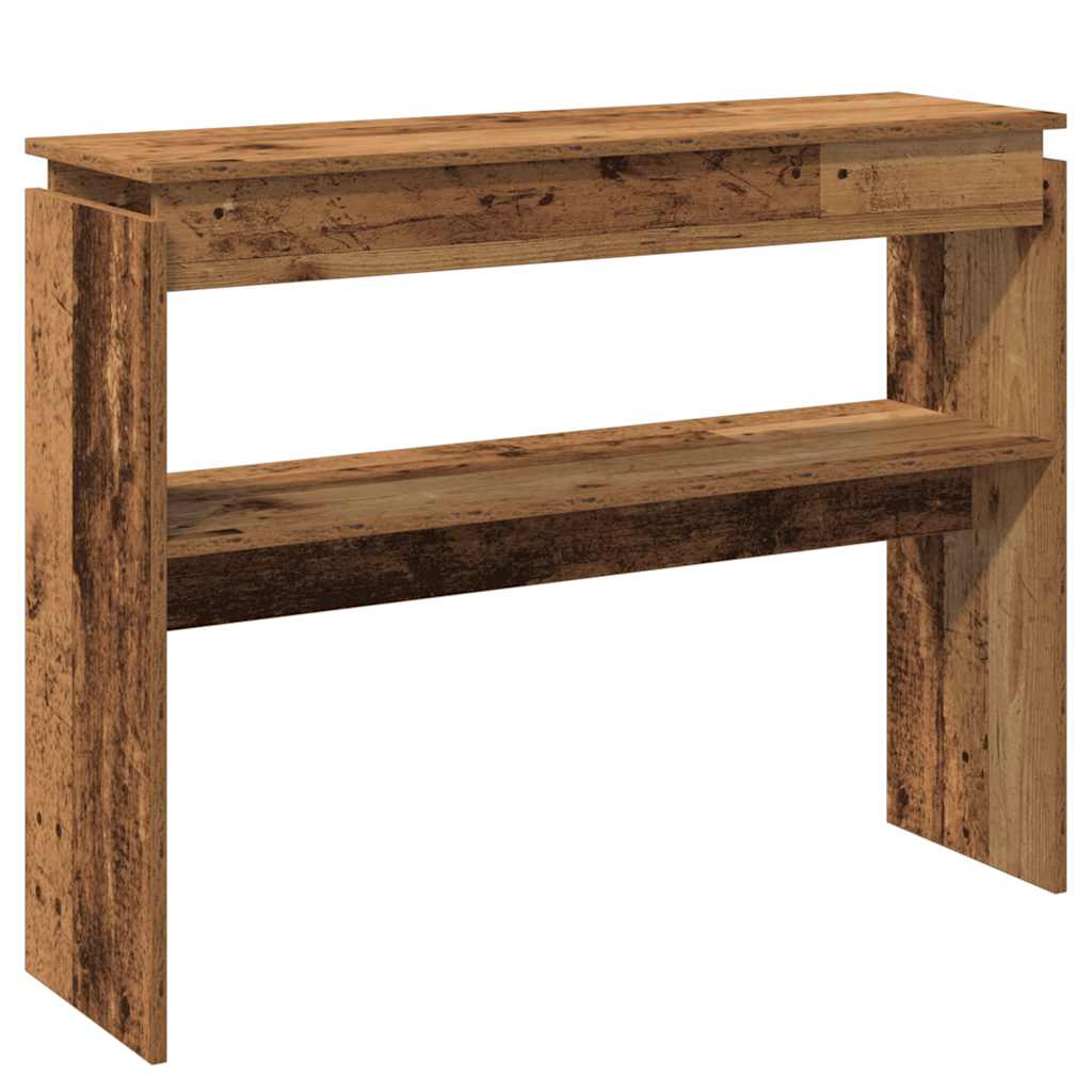 Konsolbord åldrat trä 102x30x80 cm konstruerat trä