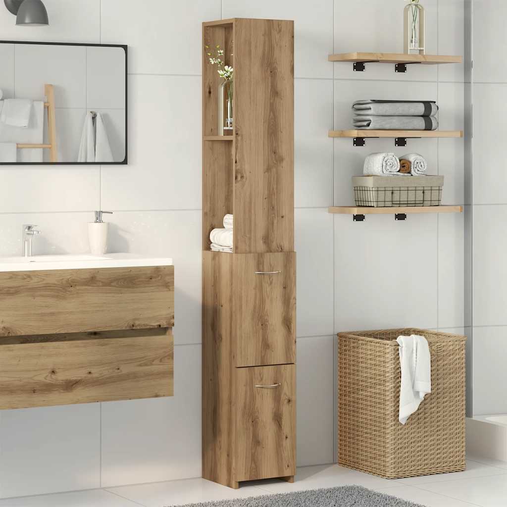 Badrumsskåp ek 25x25x170 cm konstruerat trä