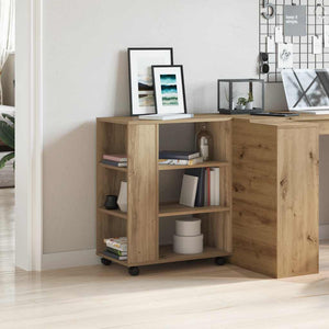 Skåp med hjul artisan ek 60x35x75 cm konstruerat trä