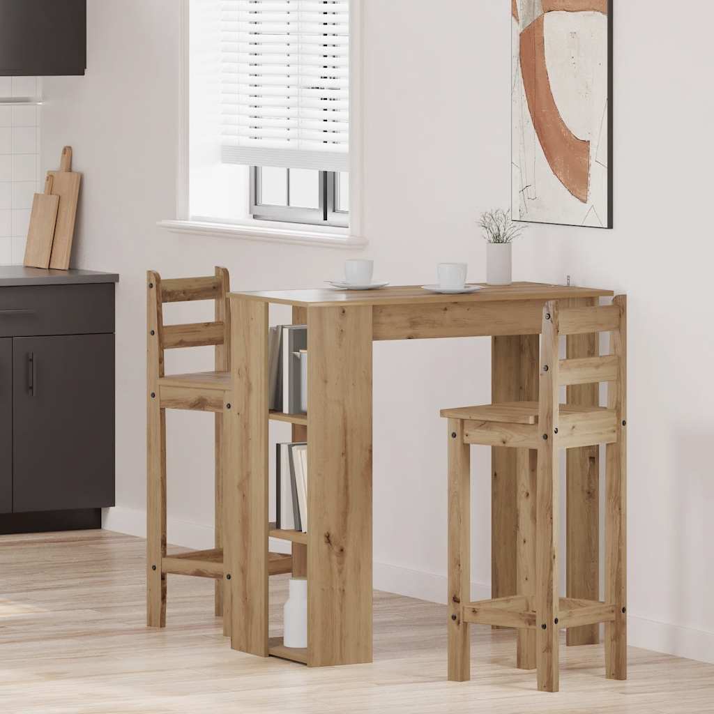 Barbord med hyllor artisan ek 102x50x103,5 cm konstruerat trä