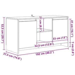 Tv-bänk åldrat trä 102x37,5x52,5 cm konstruerat trä
