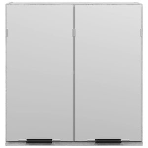 Spegelskåp för badrum betonggrå 64x20x66,5 cm konstruerat trä