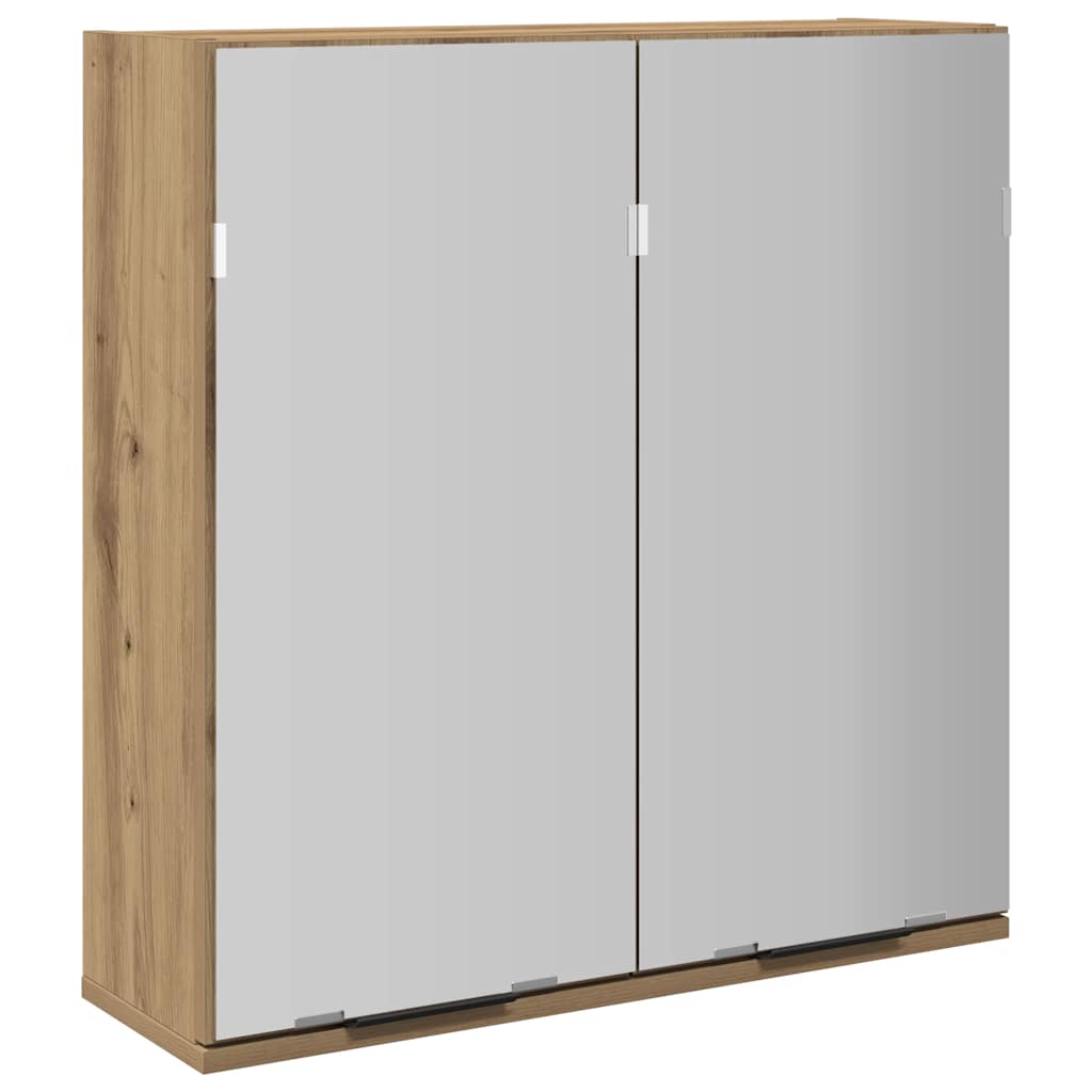 Spegelskåp för badrum ek 64x20x66,5 cm konstruerat trä
