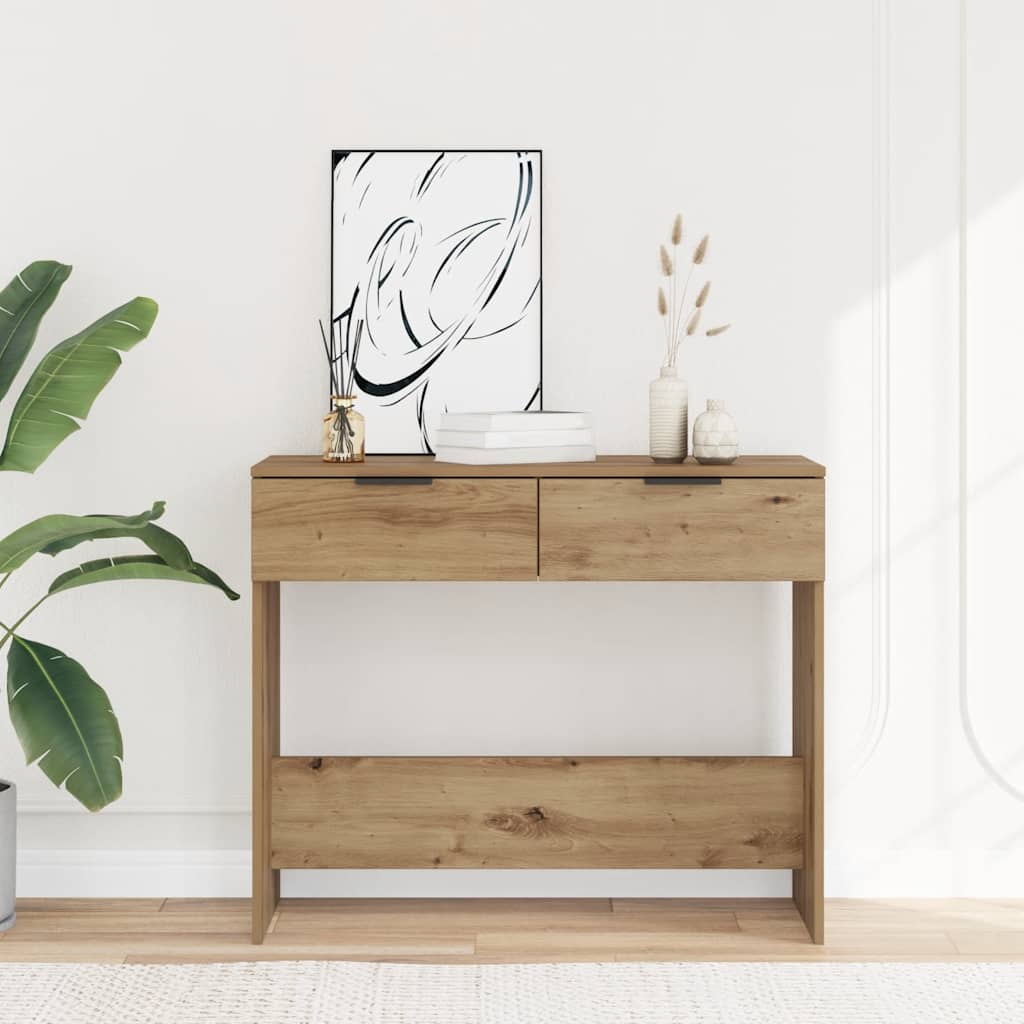 Konsolbord artisan ek 90x36x75 cm konstruerat trä