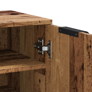 Skoskåp åldrat trä 29,5x35x100,5 cm konstruerat trä