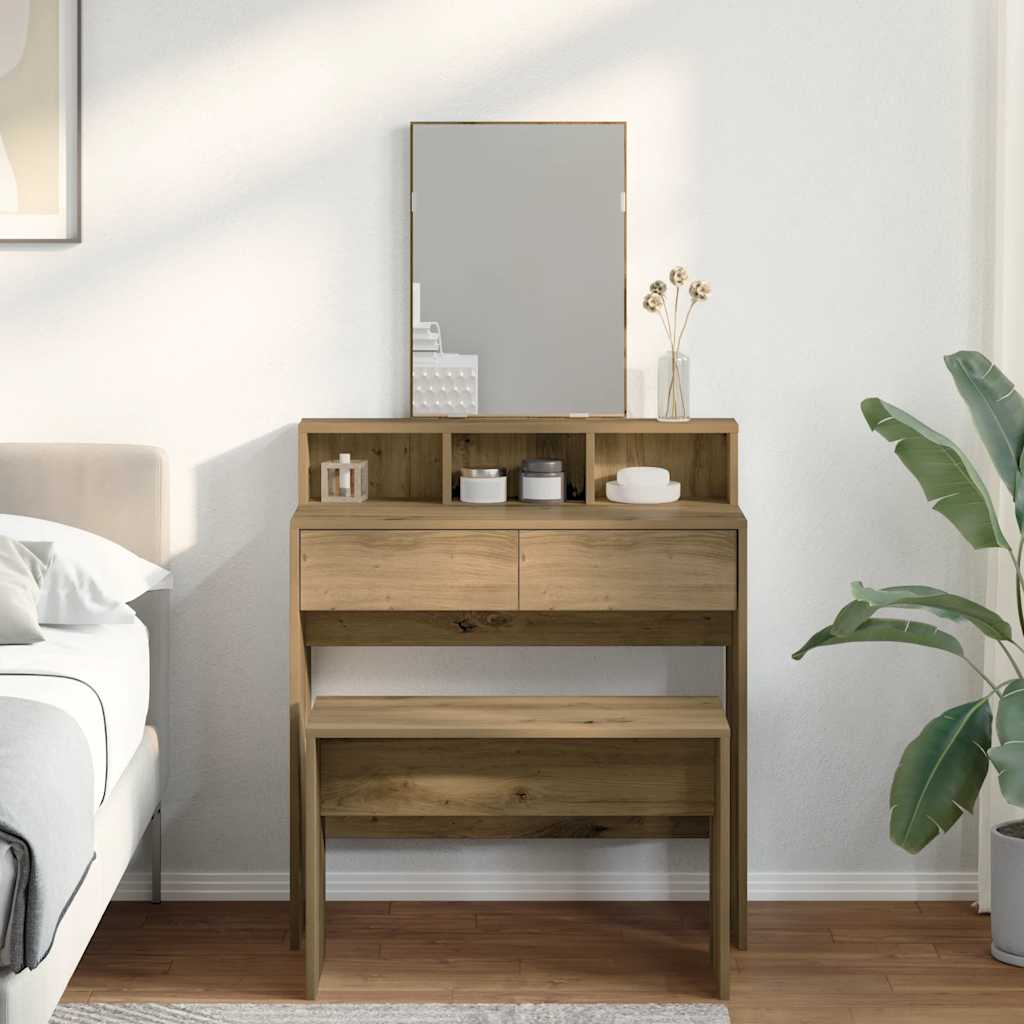 Sminkpall artisan ek 70x35x45 cm konstruerat trä