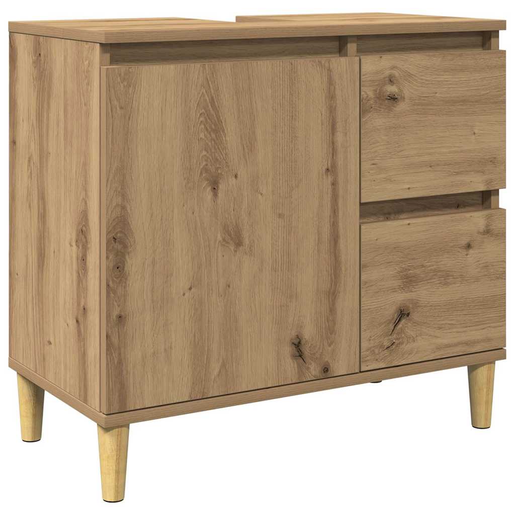 Tvättställsskåp ek 65x33x60 cm konstruerat trä