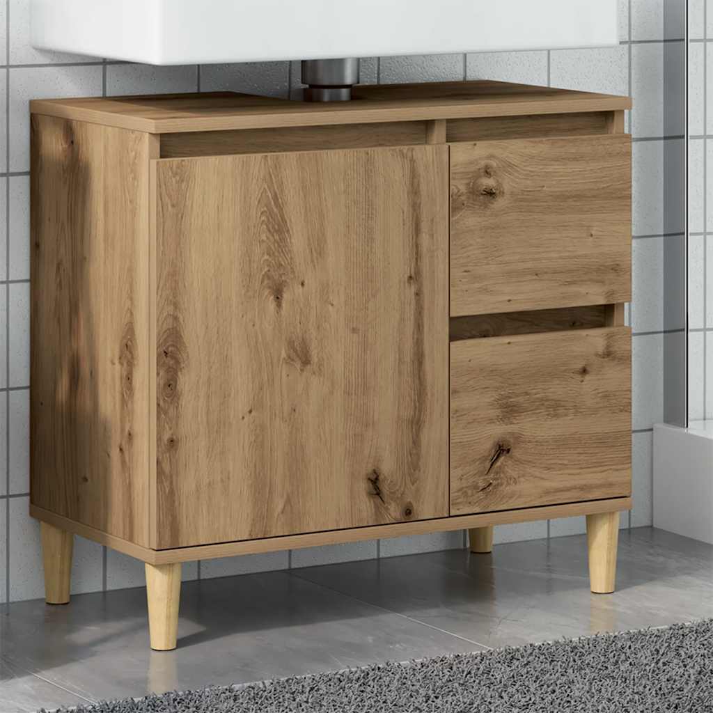 Tvättställsskåp ek 65x33x60 cm konstruerat trä