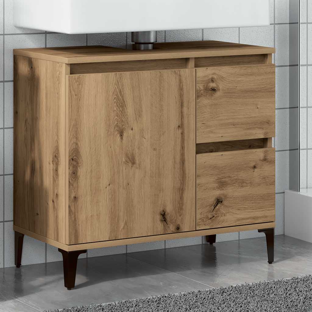 Tvättställsskåp ek 65x33x60 cm konstruerat trä