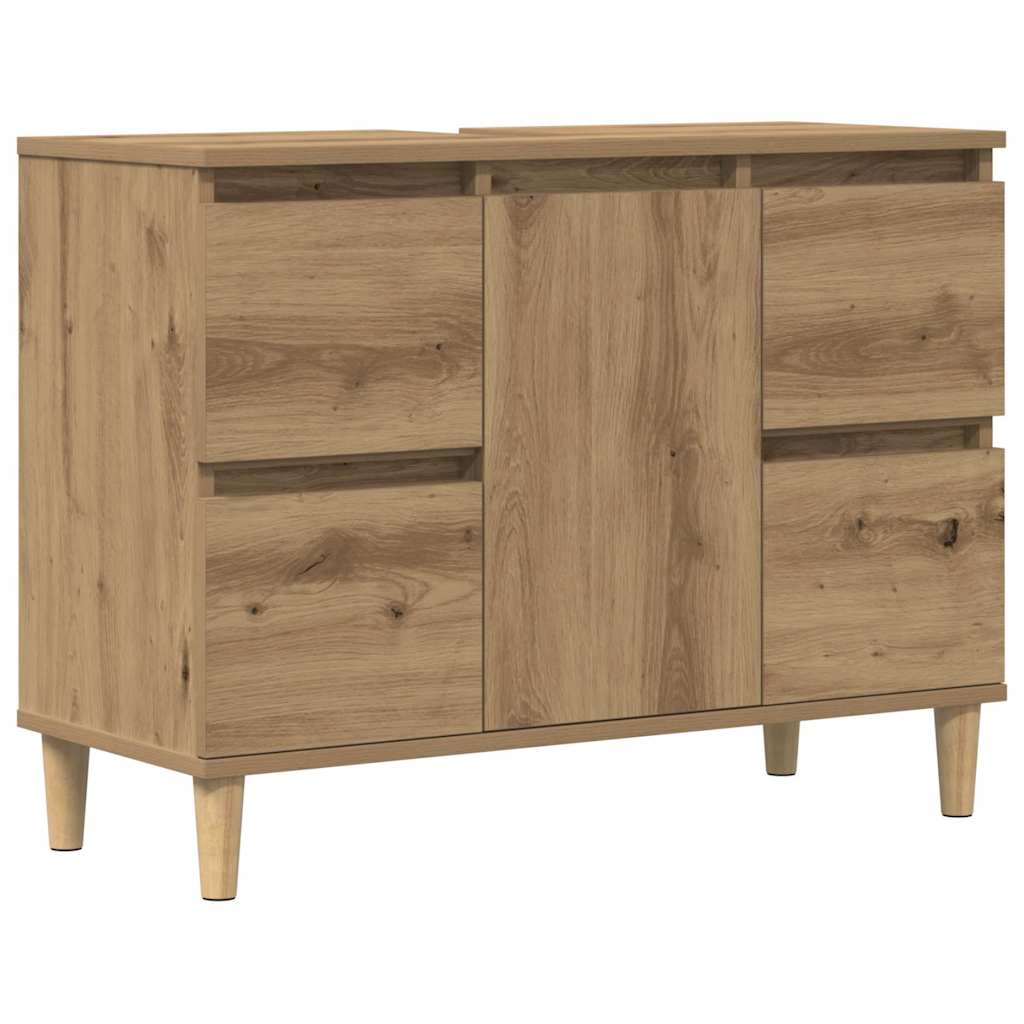 Tvättställsskåp artisan ek 80x33x60 cm konstruerat trä