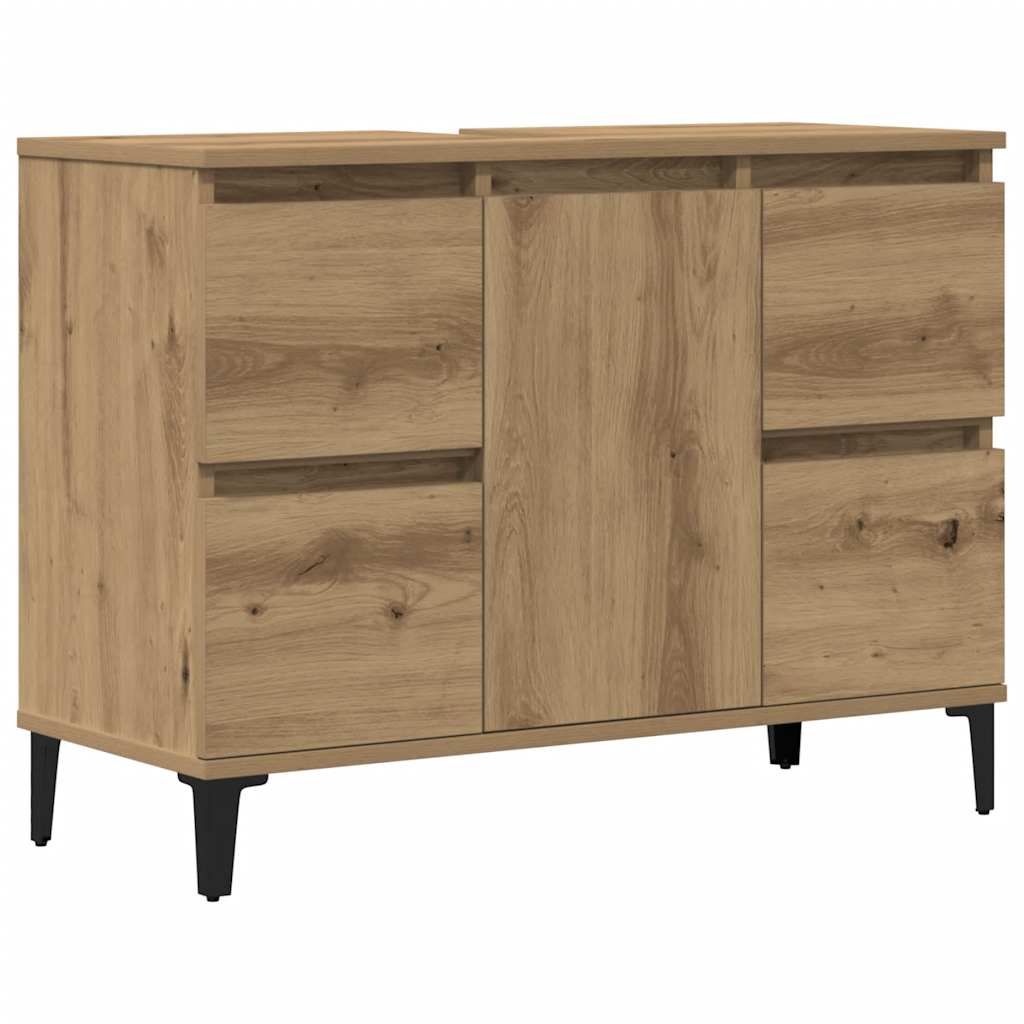 Tvättställsskåp artisan ek 80x33x60 cm konstruerat trä