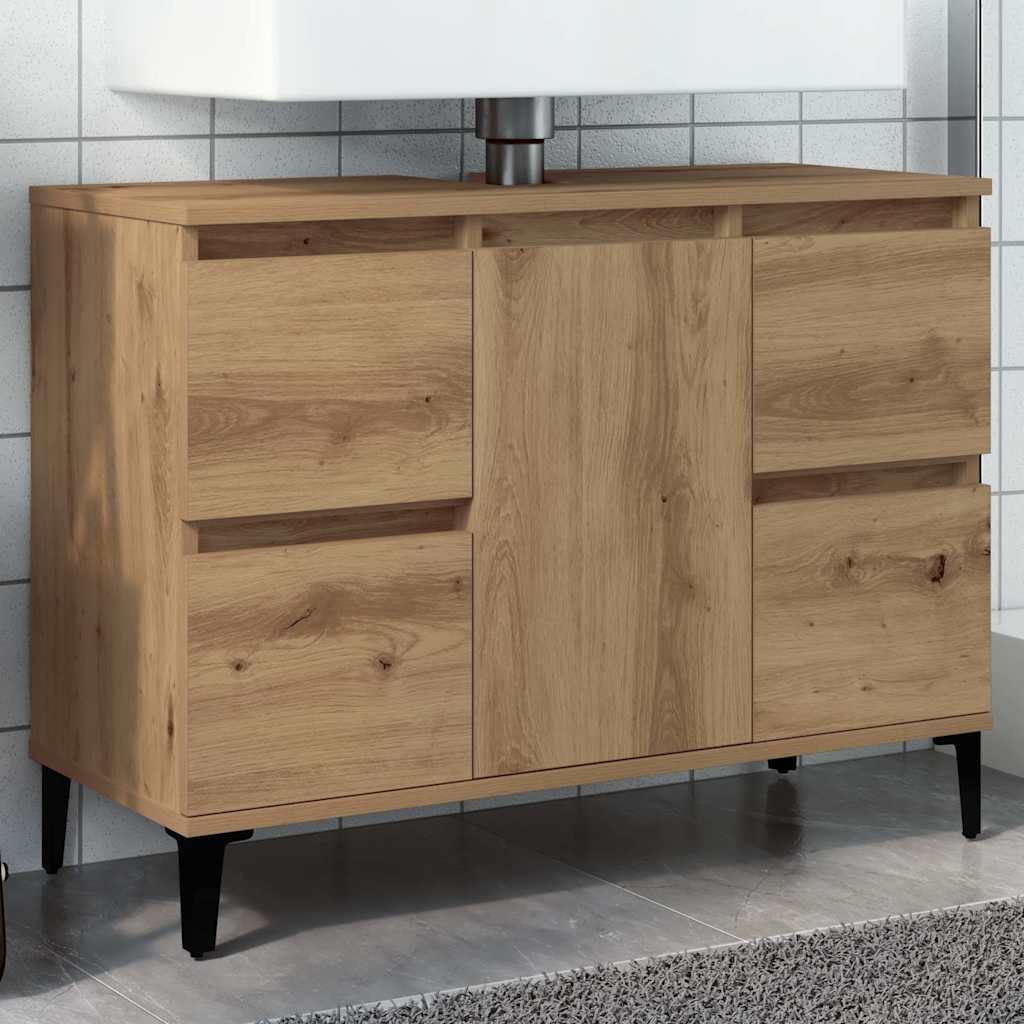 Tvättställsskåp artisan ek 80x33x60 cm konstruerat trä