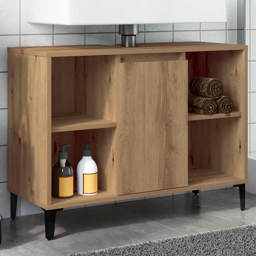 Tvättställsskåp artisan ek 80x33x60 cm konstruerat trä
