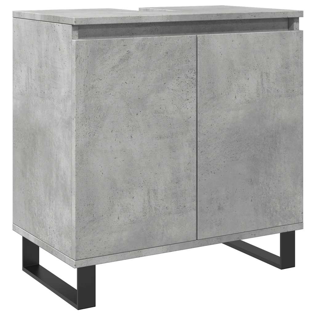 Badrumsskåp betonggrå 58x33x60 cm konstruerat trä