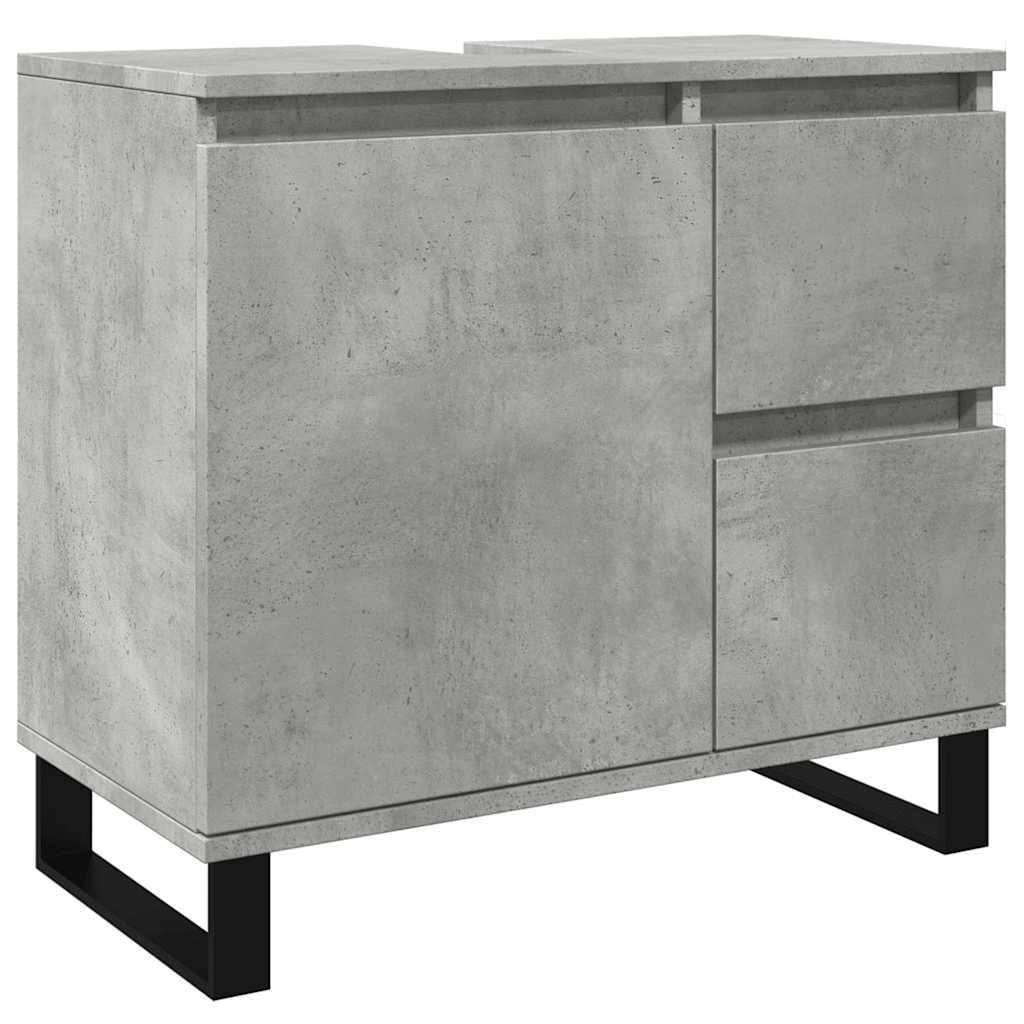 Tvättställsskåp betonggrå 65x33x60 cm konstruerat trä