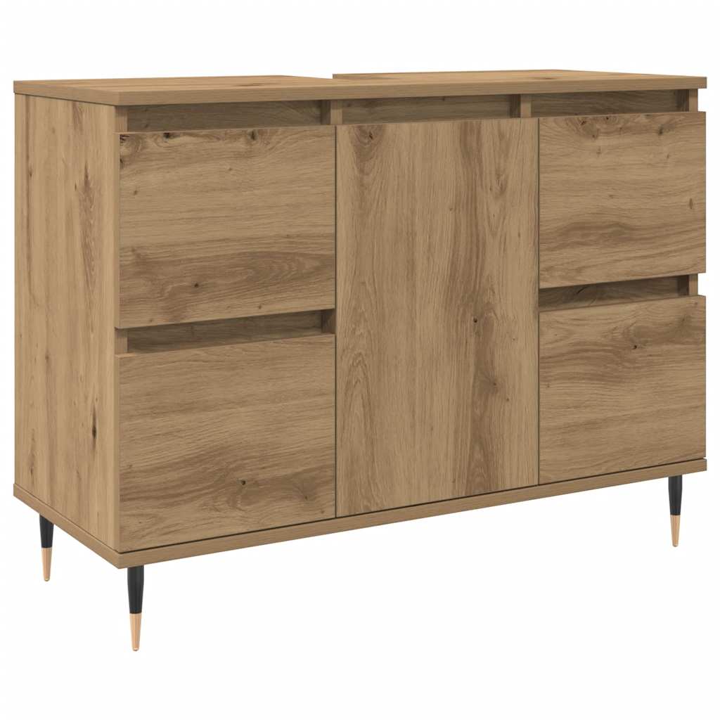 Badrumsskåp artisan ek 80x33x60 cm konstruerat trä