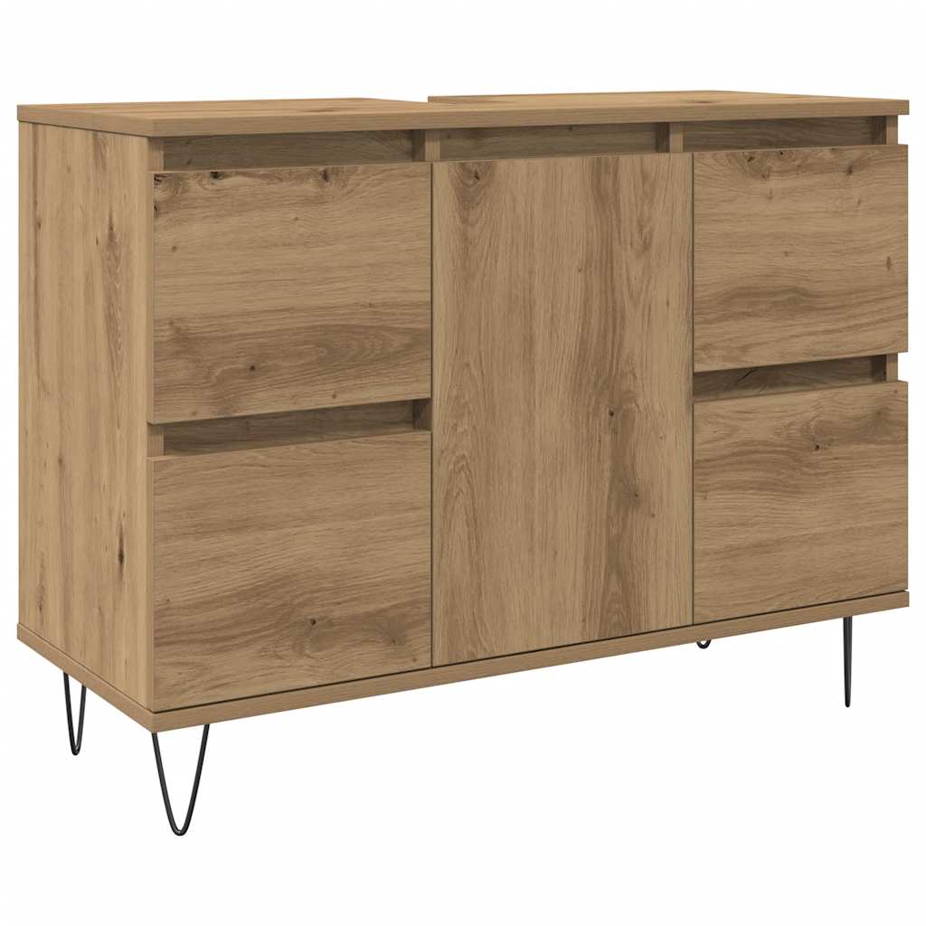 Badrumsskåp artisan ek 80x33x60 cm konstruerat trä