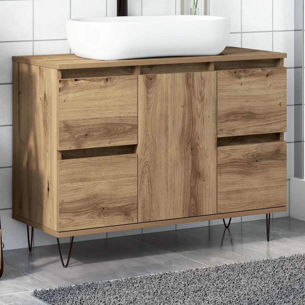 Badrumsskåp artisan ek 80x33x60 cm konstruerat trä