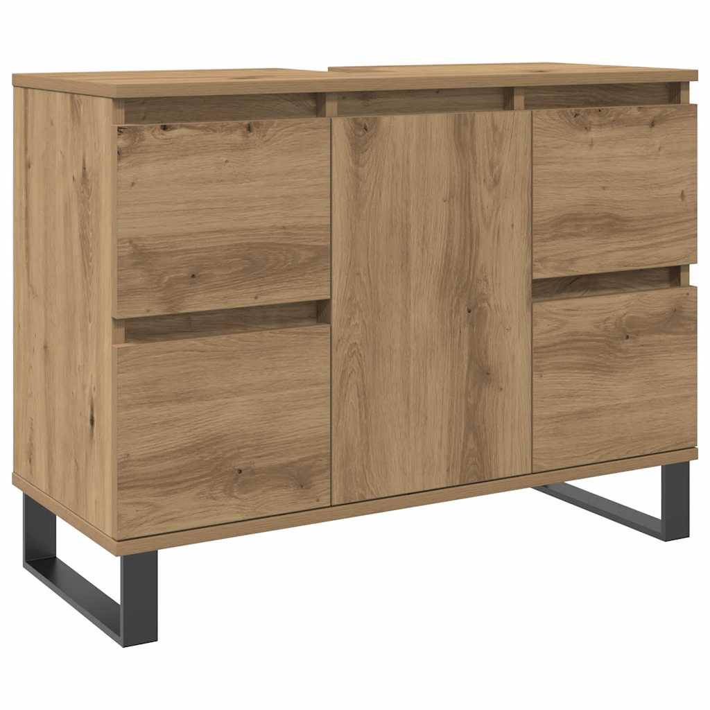 Tvättställsskåp artisan ek 80x33x60 cm konstruerat trä