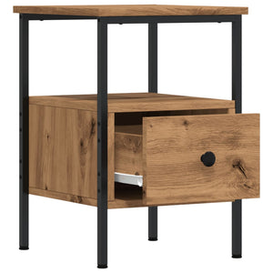 Sängbord 2 st ek 34x36x50 cm konstruerat trä