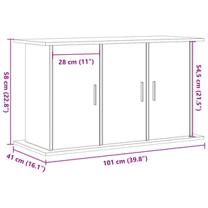 Akvariestativ hantverksmässig ek 101x41x58 cm konstruerat trä