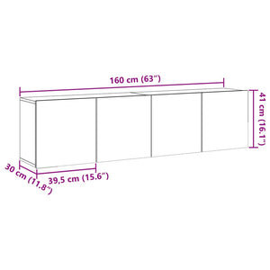 Väggmonterad tv-bänk 2 st ek 80x30x41 cm