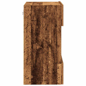 Nástenné skrinky s LED osvetlením pre TV 2 st åldrat trä 40x30x60,5 cm