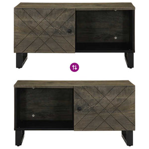 Soffbord svart 80x50x40 cm massivt mangoträ