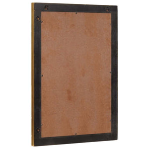 Badrumsspegel Svart och Guld 50 x 2,5 x 70 cm Massivt mangoträ