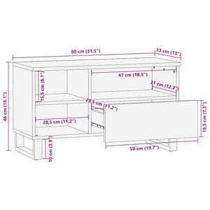 TV Enheter med låda Brun 80 x 33 x 46 cm Konstruerat trä