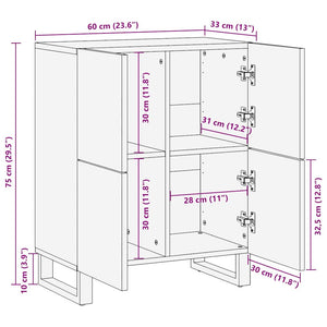 Skåp Brun 60 x 33 x 75 cm massivt mangoträ