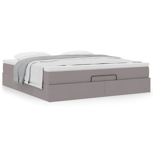 Ottoman sängram med madrass taupe 180x200 cm tyg