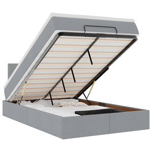 Ottoman säng med madrass ljusgrå 120x190 cm tyg